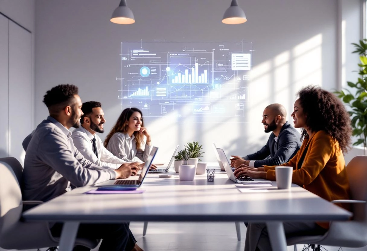 Illustration showing the divide between business and engineering teams